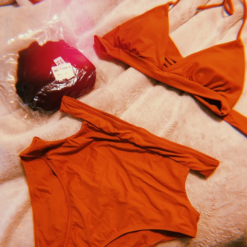 Orange Two Piece Swimsuit